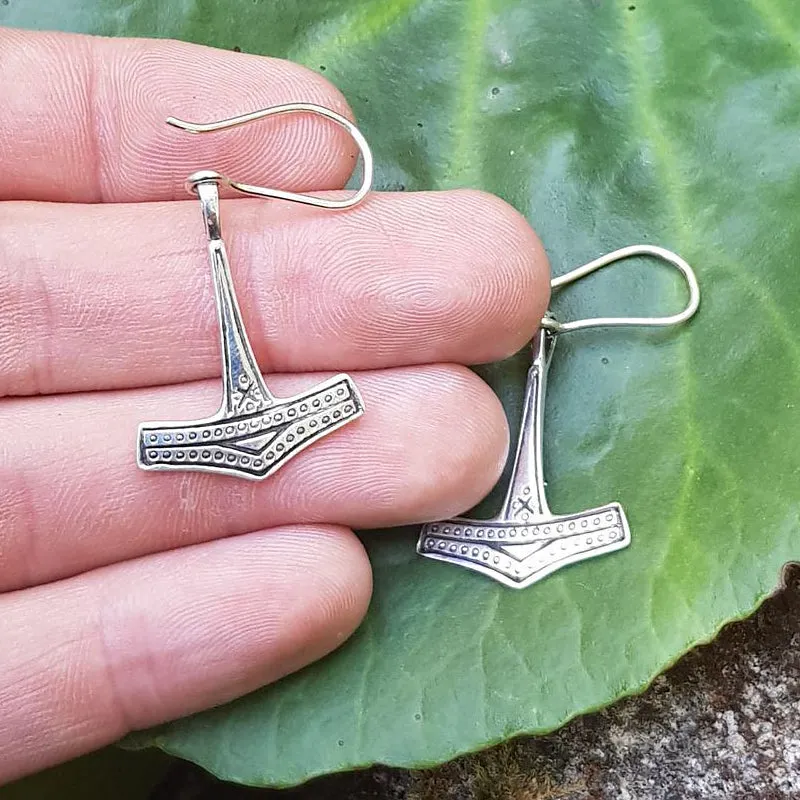 Mjolnir Earrings - Sterling Silver