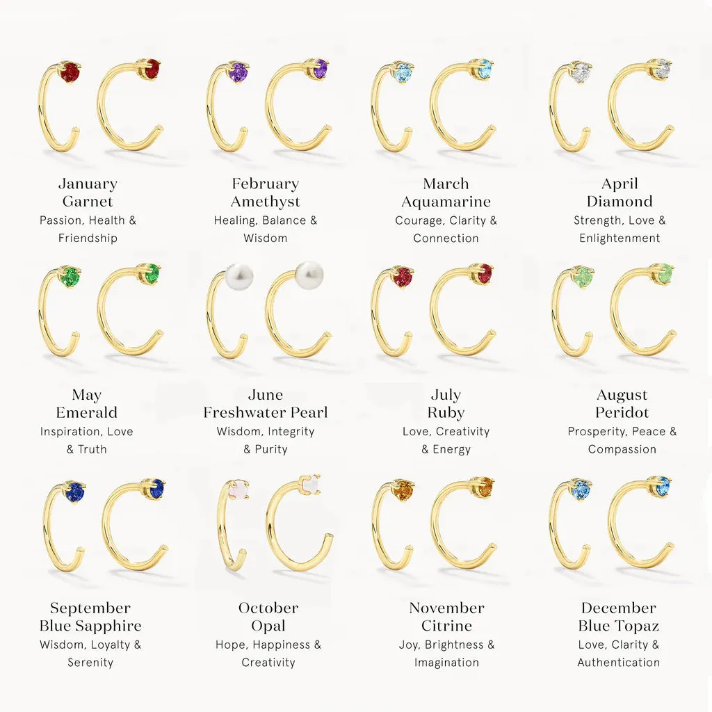 Opal October Birthstone Hook Earrings in 10k Gold