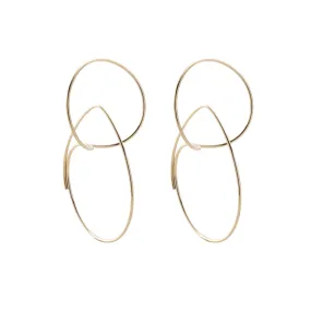 "All About Basics" Double Hoop Floating Earring Medium size