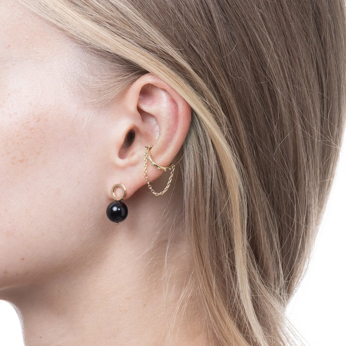 "Beluga" Onyx Earring