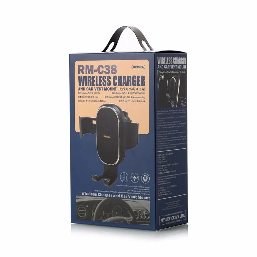 Remax Wireless Charger and Car Vent Mount RM-C38 Black