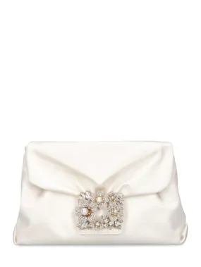 Roger Vivier   RV Bouquet drape satin clutch 