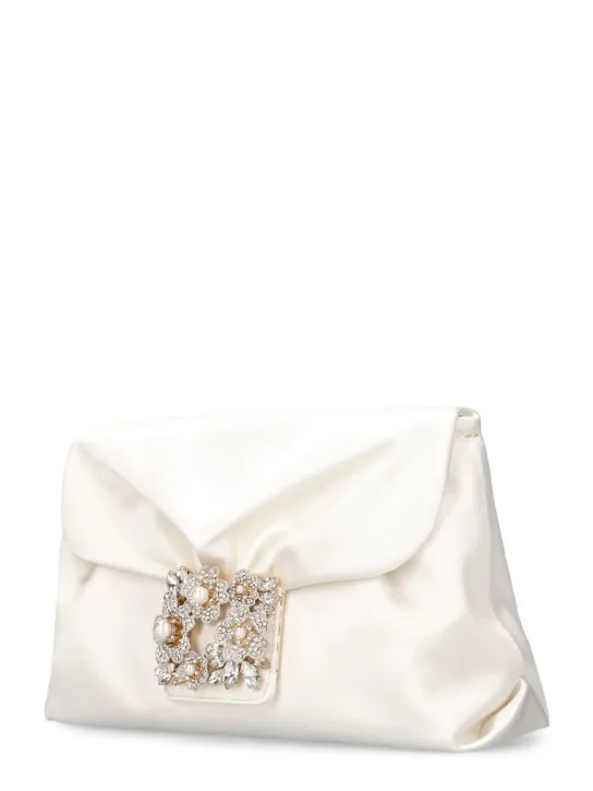 Roger Vivier   RV Bouquet drape satin clutch 