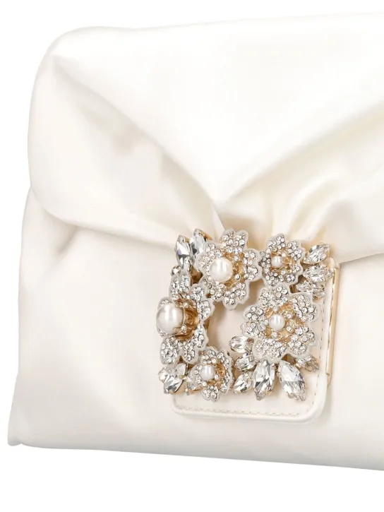 Roger Vivier   RV Bouquet drape satin clutch 