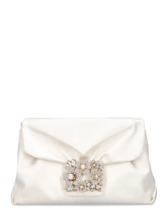 Roger Vivier   RV Bouquet drape satin clutch 