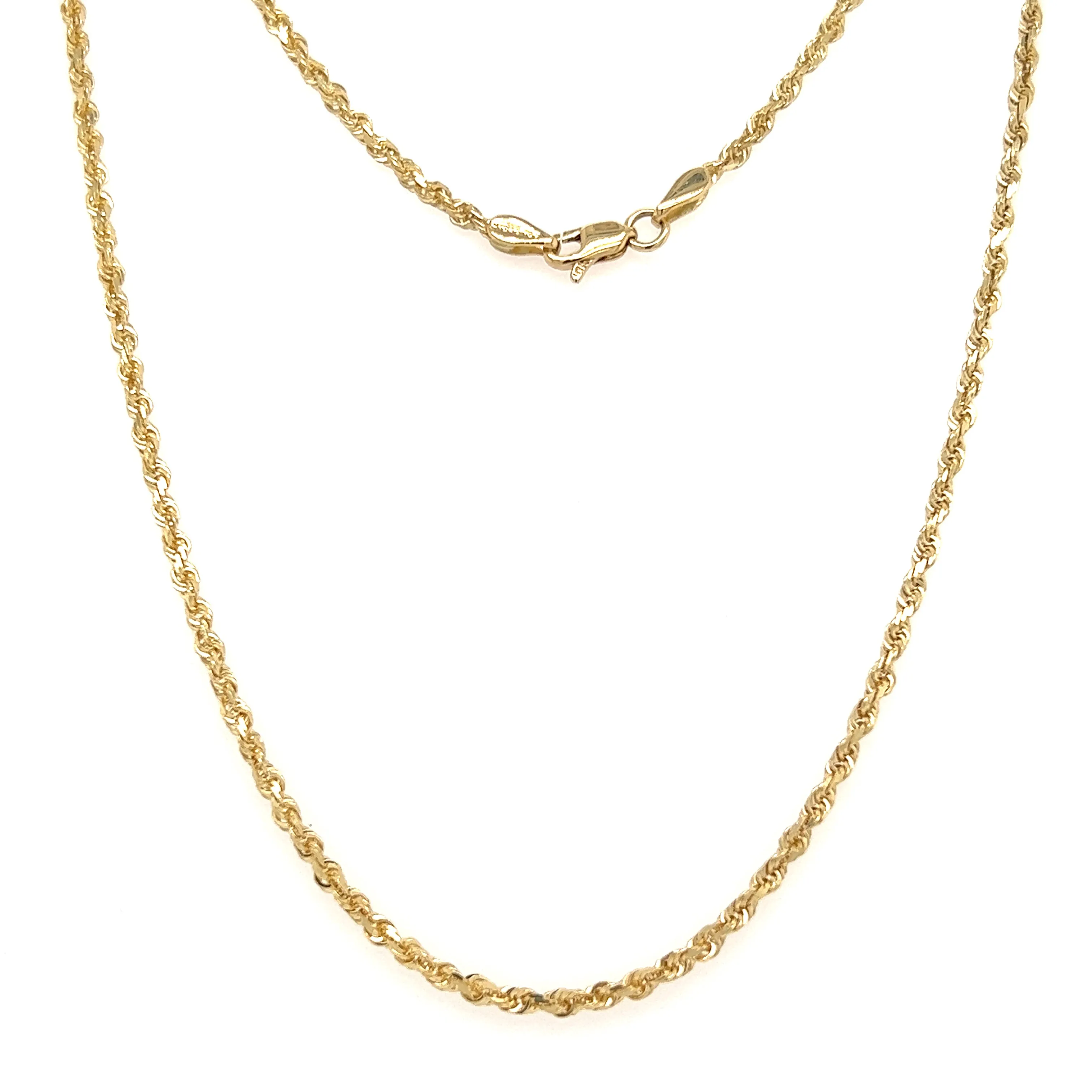 Rope Chain 2.15mm with 20in Length in 10K Yellow Gold