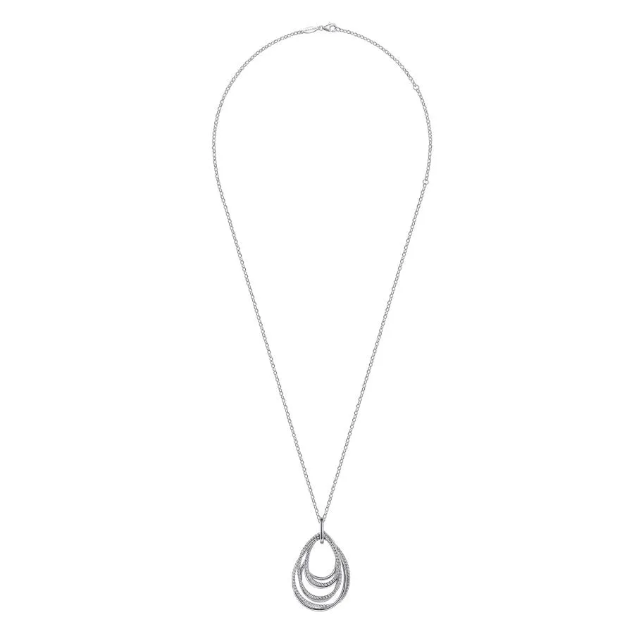 Rope Teardrop Necklace in Sterling Silver