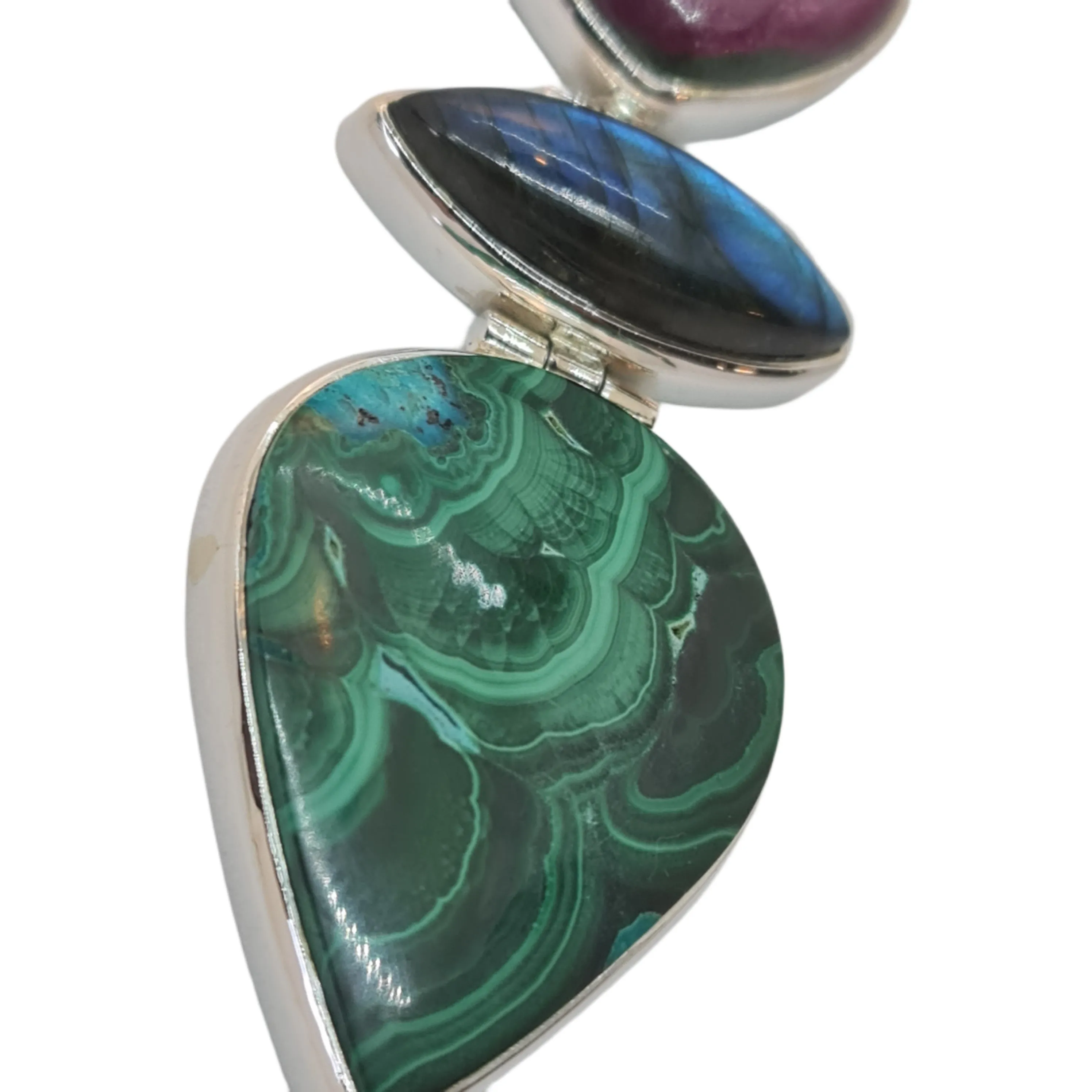 Ruby Labradorite Malachite XL pendant