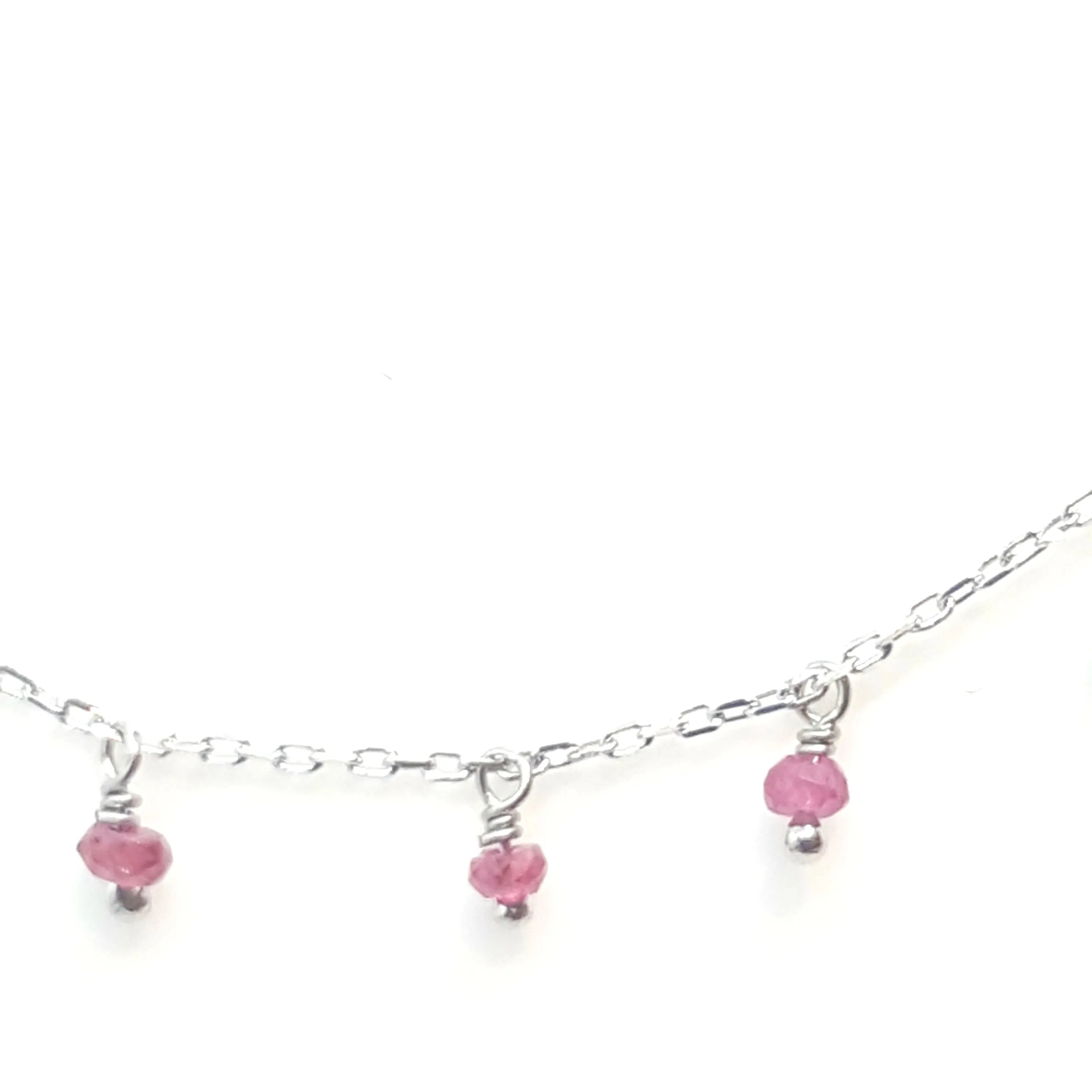 Ruby red natural stone scatter necklace