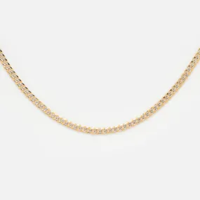 Solid Gold Mixed Metal Curb Chain Necklace