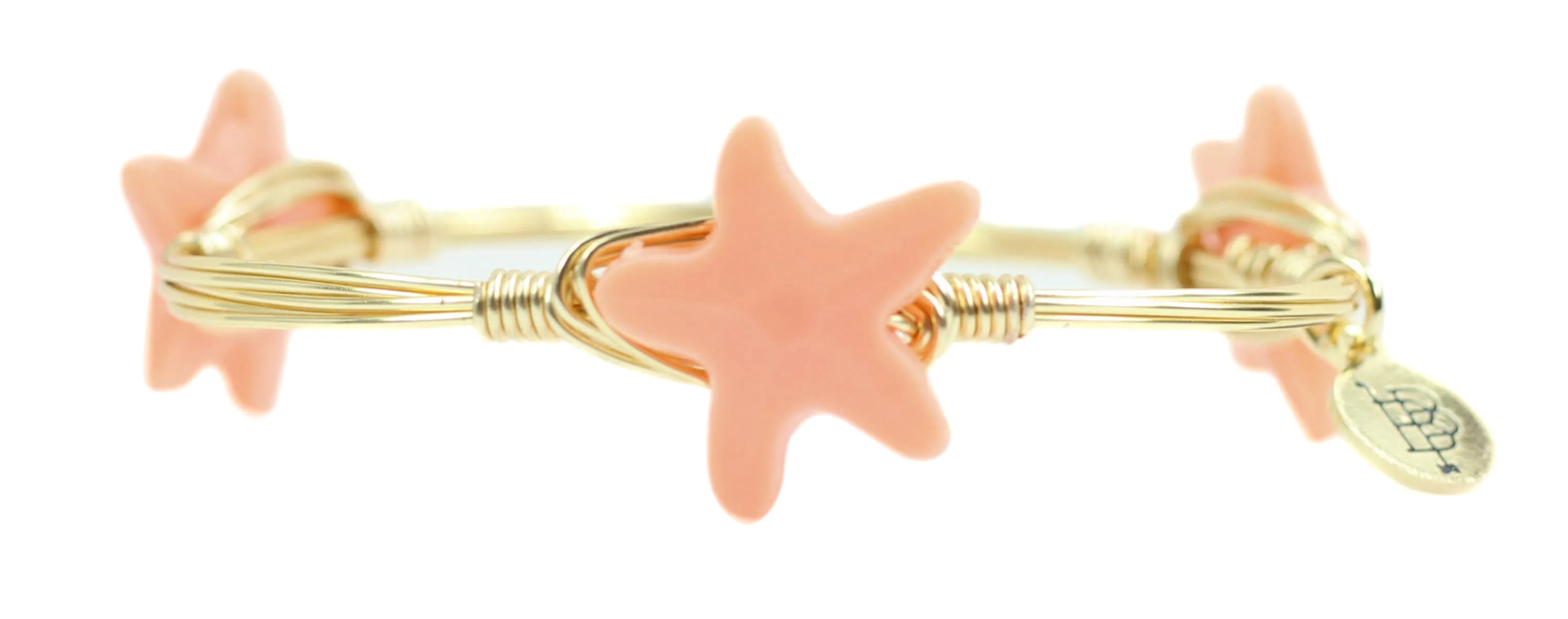 Starfish Bangle Bracelet - Coral