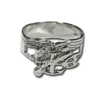 Sterling Silver Men's Trident Ring