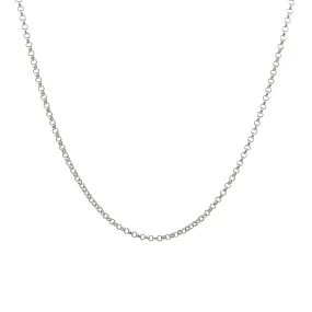 Sterling Silver Polished 45 cm Belcher Chain 1.5mm Rhodium Plated