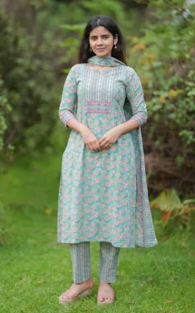 Thiya Aqua (Kurti Pant Dupatta)