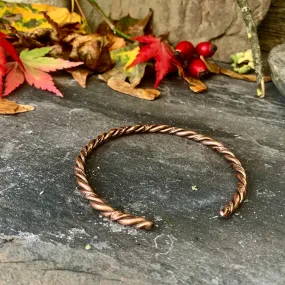 Twisted copper cuff/torque bangle,