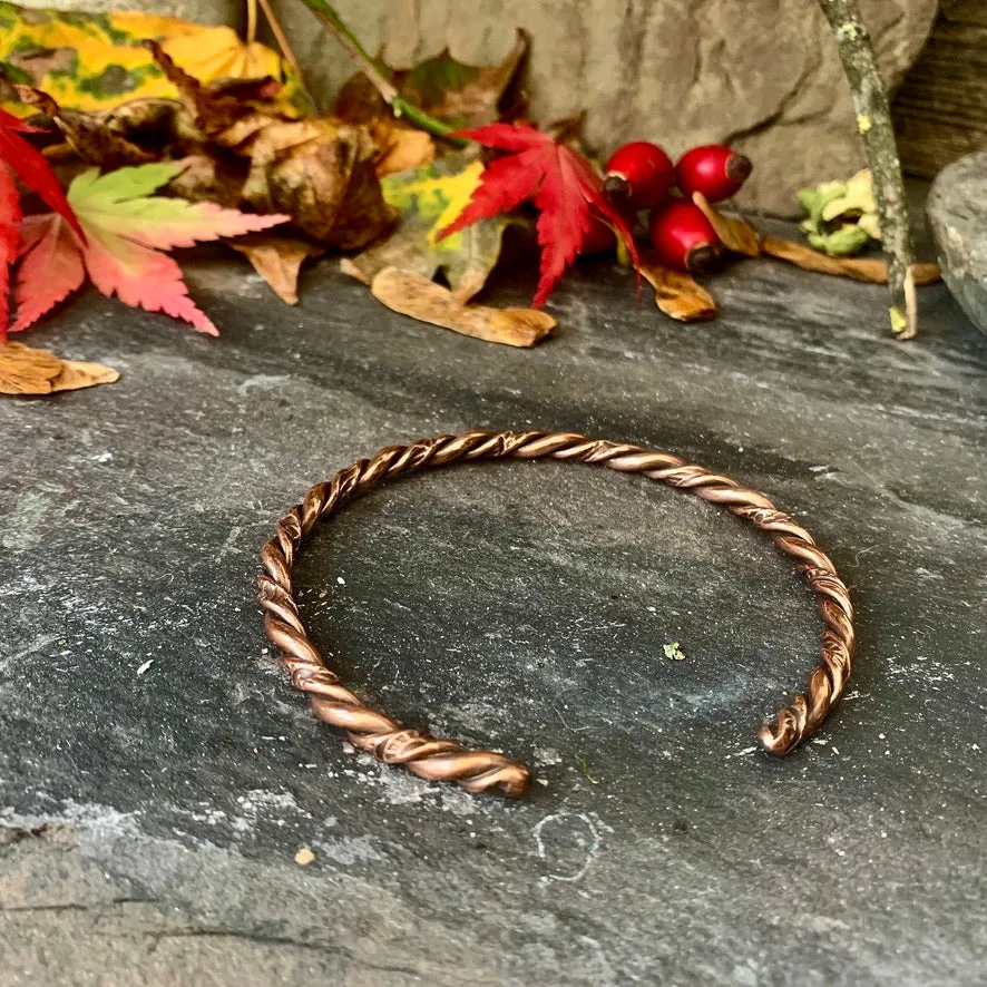 Twisted copper cuff/torque bangle,