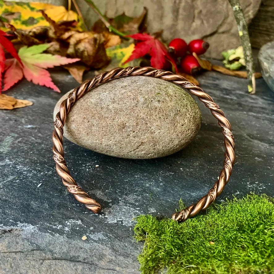 Twisted copper cuff/torque bangle,