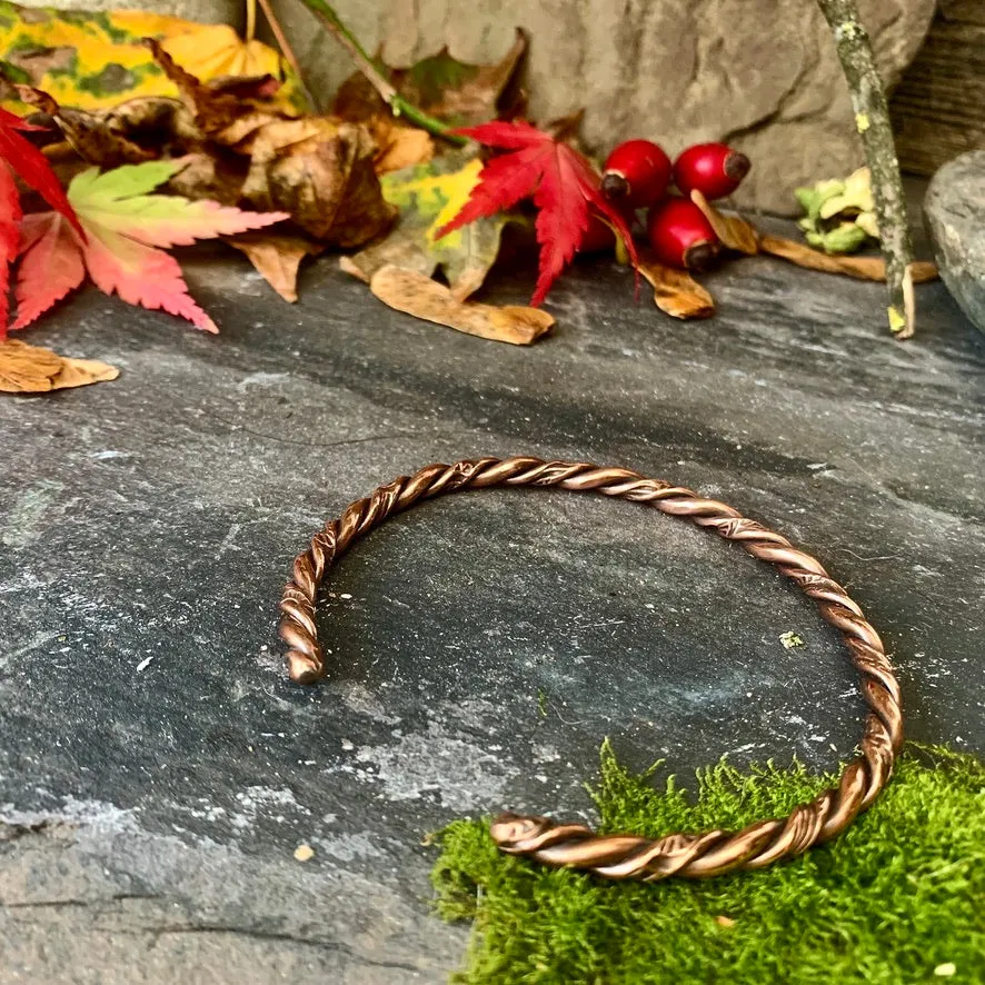 Twisted copper cuff/torque bangle,