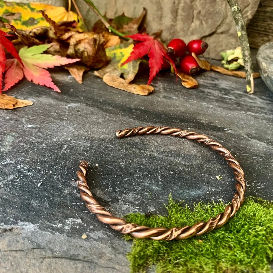 Twisted copper cuff/torque bangle,