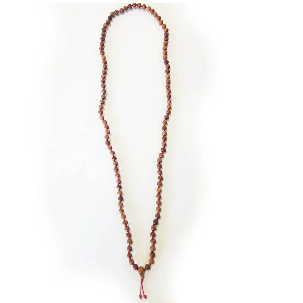 Wood Bead Knotted Mala