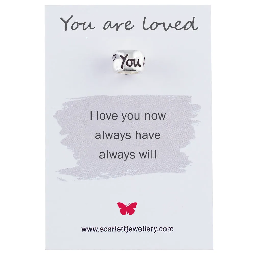 You Are Loved Silver Mojo Charm Bead